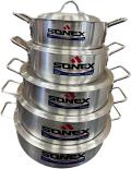 5 Pcs Fish Pot Set - Sonex Aluminum Metal Finish Cookware Best for Cooking